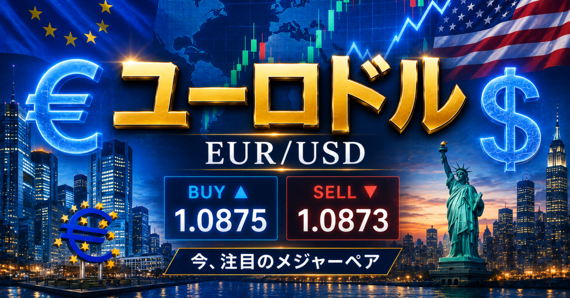 世界で最も取引量が多いFXの代表的な通貨ペアユーロドル（EUR/USD）について影響を与える最新ニュースを分かりやすく紹介