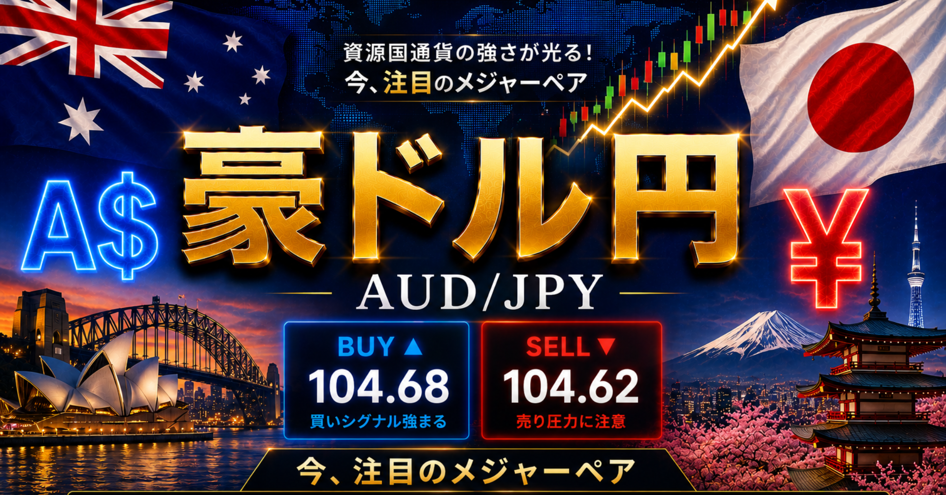 投資家からも人気が根強い豪ドル円（AUD/JPY）の最新ニュースを分かりやすく解説