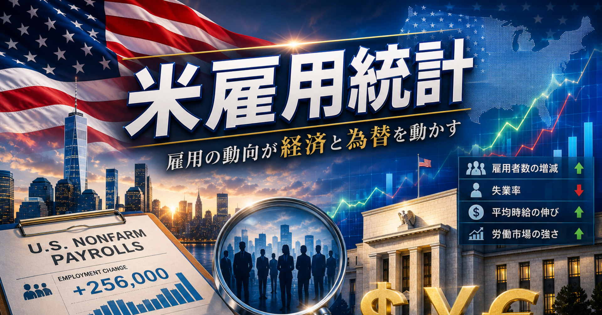 米雇用統計の結果や市場予想との比較、相場への影響を分かりやすく解説